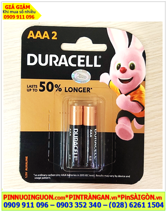 Duracell LR03 MN2400B2, Pin AA 1.5v alkaline Duracell LR03 MN2400B2 (Lasts up to 50% longer) /Vỉ 2viên